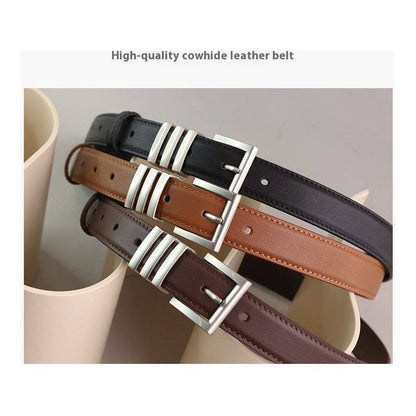 Women's First Layer Cowhide Leather Belt - Xmaker