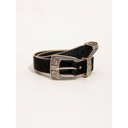 Retro Pattern PU Belt Western Style Women's Belt - Xmaker