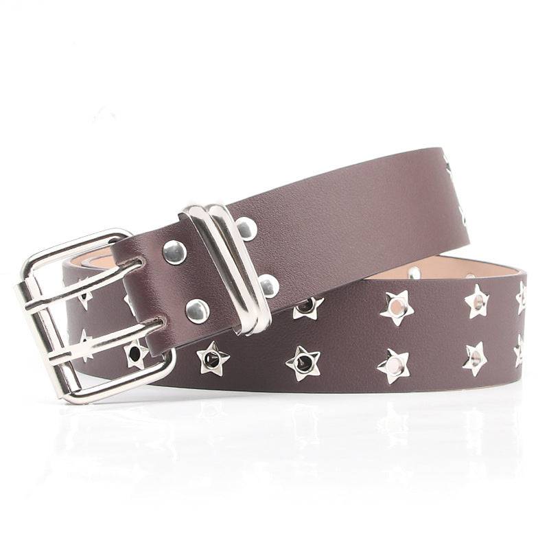 Women's All-match Casual Star Double Row Air Hole Belt - Xmaker