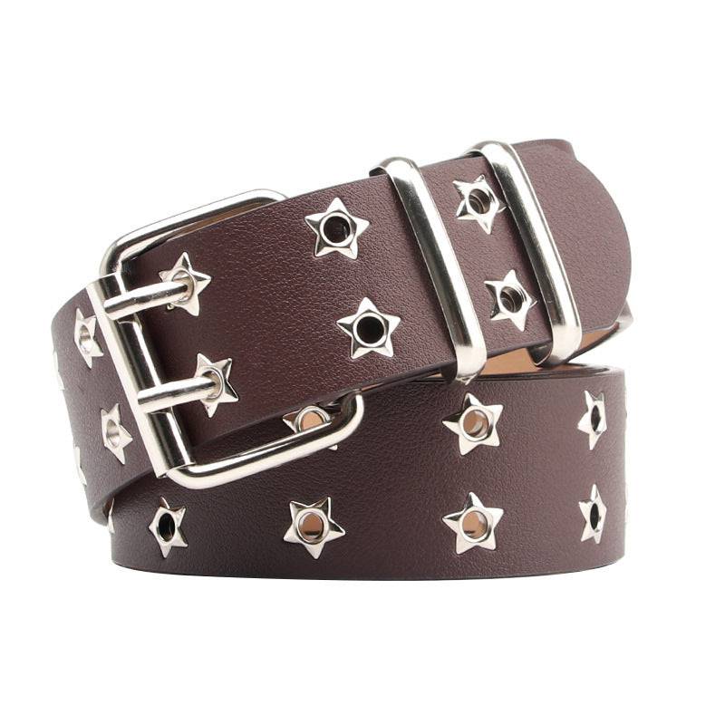 Women's All-match Casual Star Double Row Air Hole Belt - Xmaker