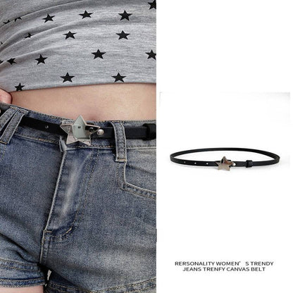 Black Subculture Belt All-match Five-pointed Star Accessories Belt - Xmaker