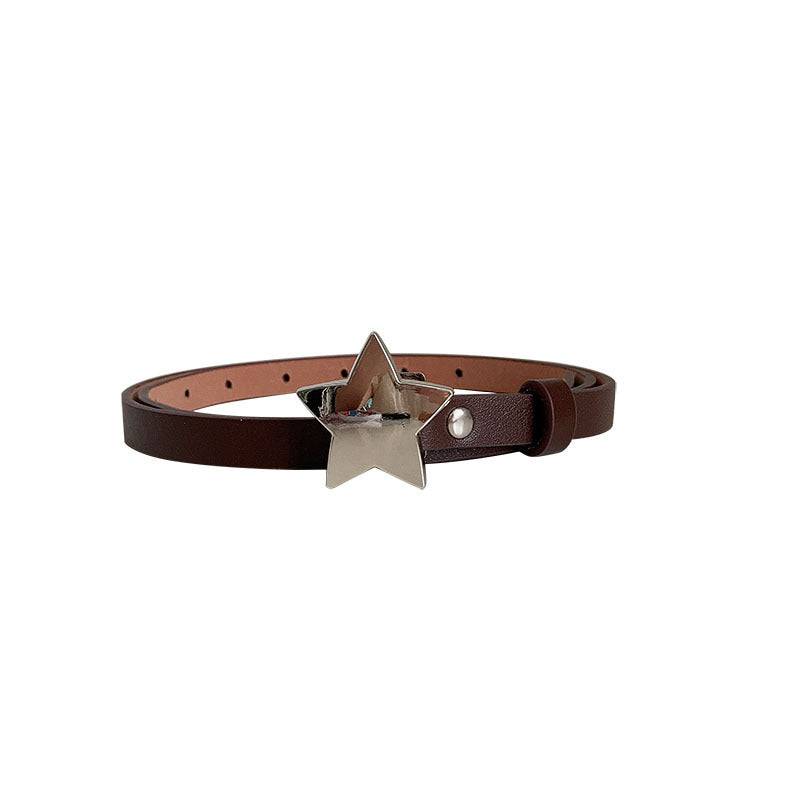 Black Subculture Belt All-match Five-pointed Star Accessories Belt - Xmaker