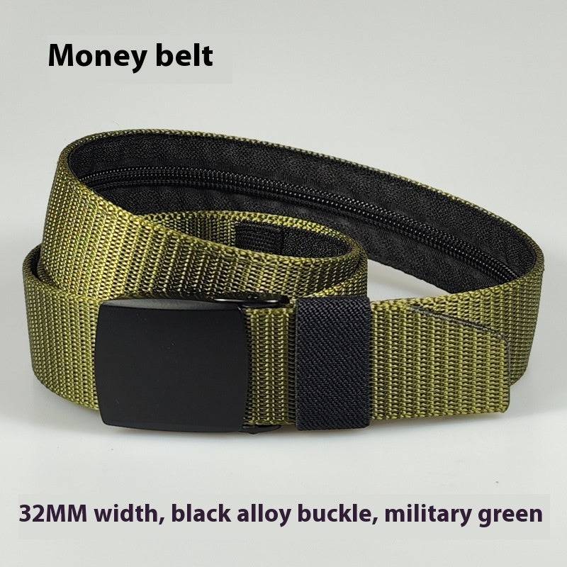 32MM Black Alloy Buckle Nylon Belt - Xmaker