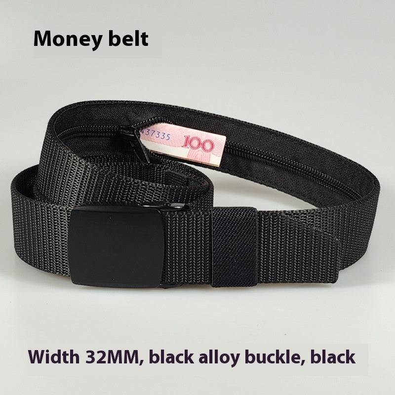 32MM Black Alloy Buckle Nylon Belt - Xmaker