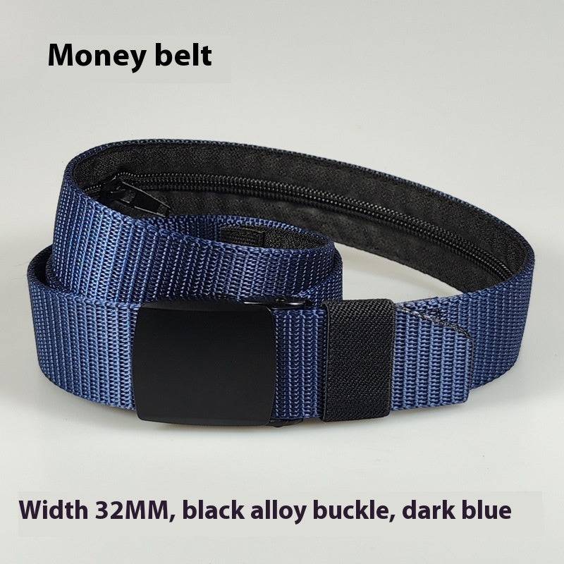 32MM Black Alloy Buckle Nylon Belt - Xmaker