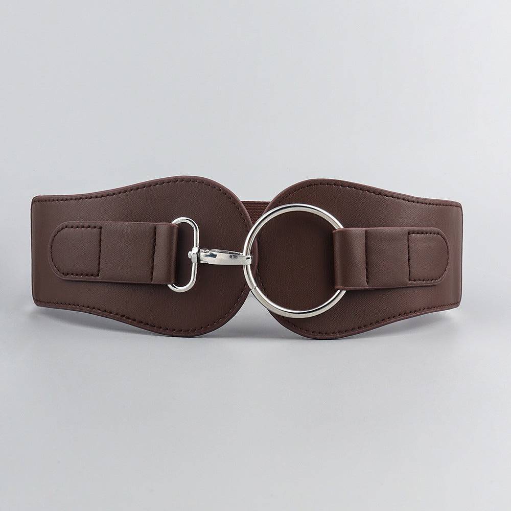 Women's Simple Sweet Cool PU Leather Decoration Wide Belt - Xmaker