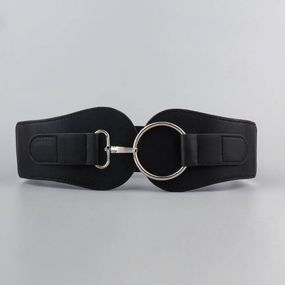 Women's Simple Sweet Cool PU Leather Decoration Wide Belt - Xmaker