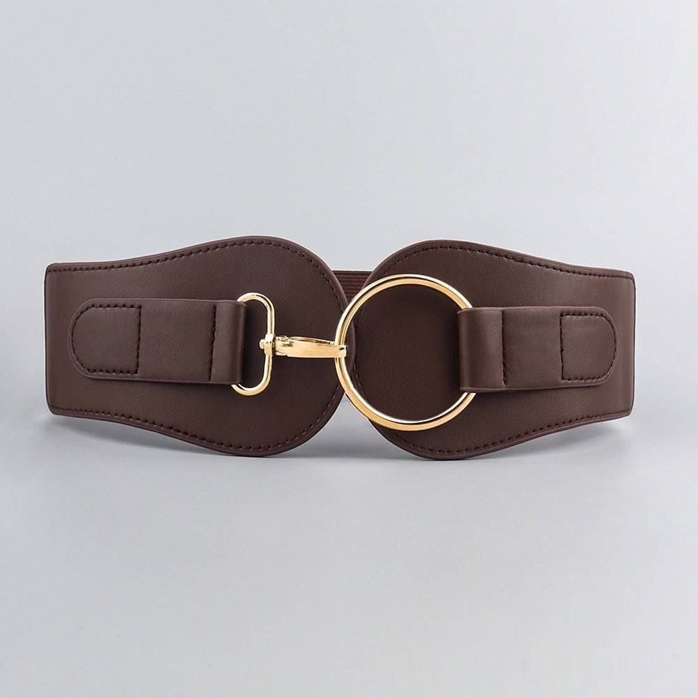 Women's Simple Sweet Cool PU Leather Decoration Wide Belt - Xmaker