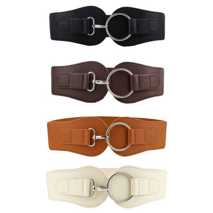 Women's Simple Sweet Cool PU Leather Decoration Wide Belt - Xmaker