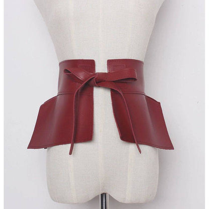 Simple Extra Wide Leather Belt Waist Slimming - Xmaker