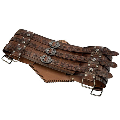 Nordic Viking Style Embossed Wide Belt - Xmaker