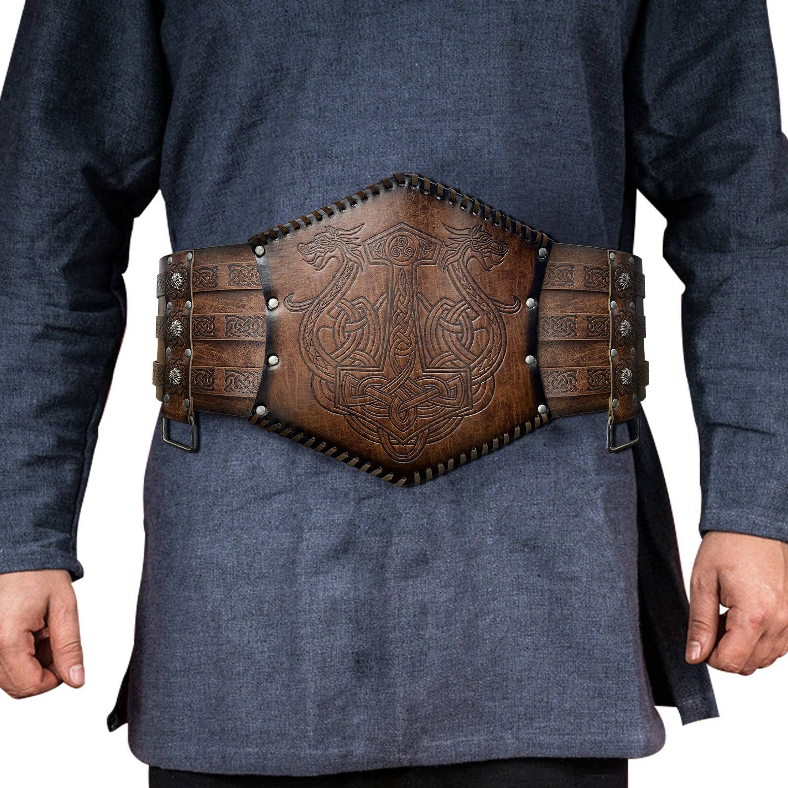 Nordic Viking Style Embossed Wide Belt - Xmaker