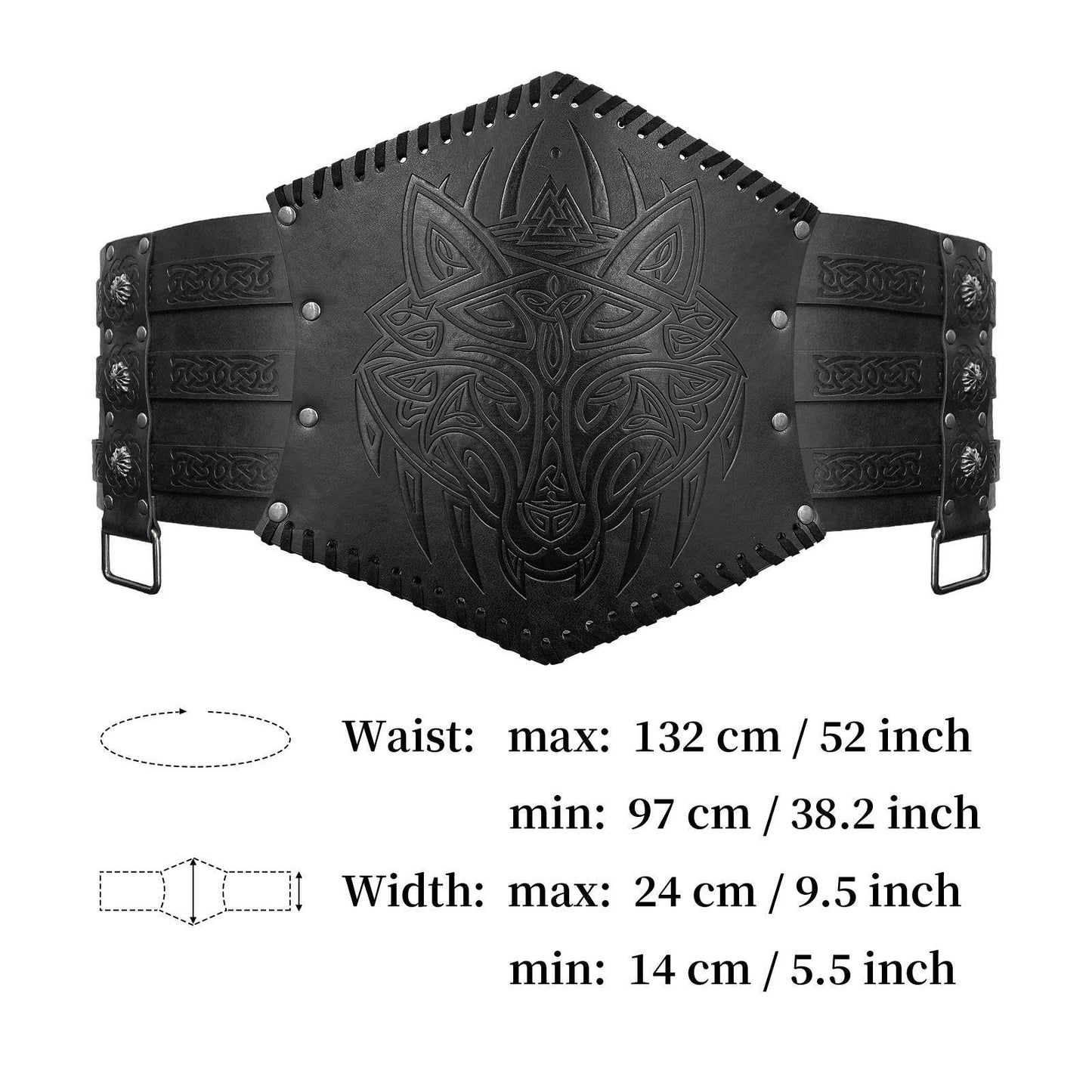 Nordic Viking Style Embossed Wide Belt - Xmaker