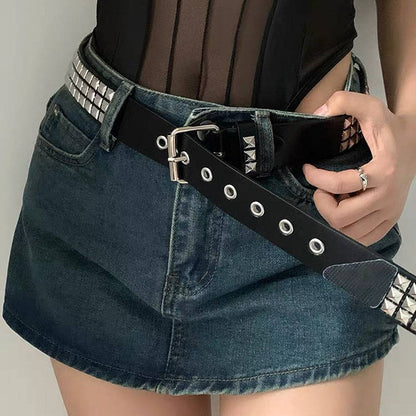 Rivet Belt Rock Punk Bullet Black Belt Personality Hip-hop Accessories - Xmaker