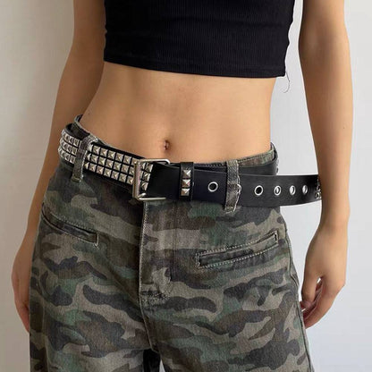 Rivet Belt Rock Punk Bullet Black Belt Personality Hip-hop Accessories - Xmaker