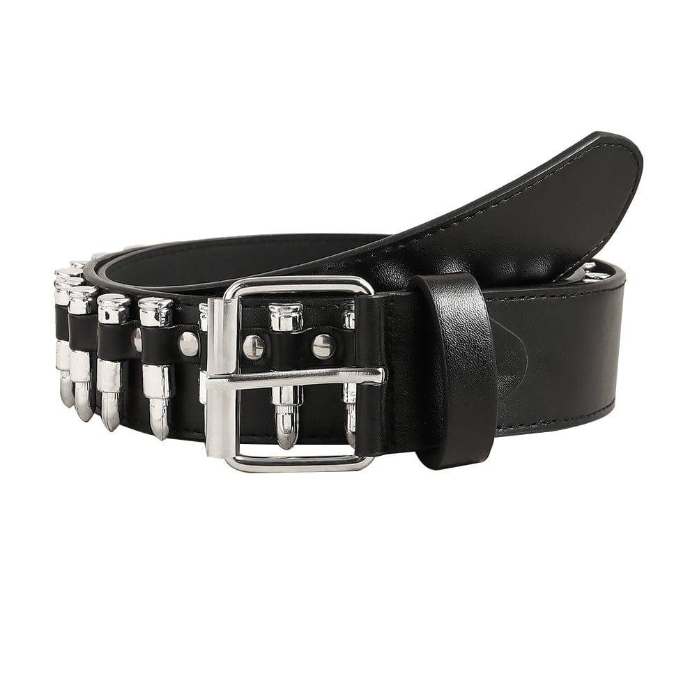 Rivet Belt Rock Punk Bullet Black Belt Personality Hip-hop Accessories - Xmaker