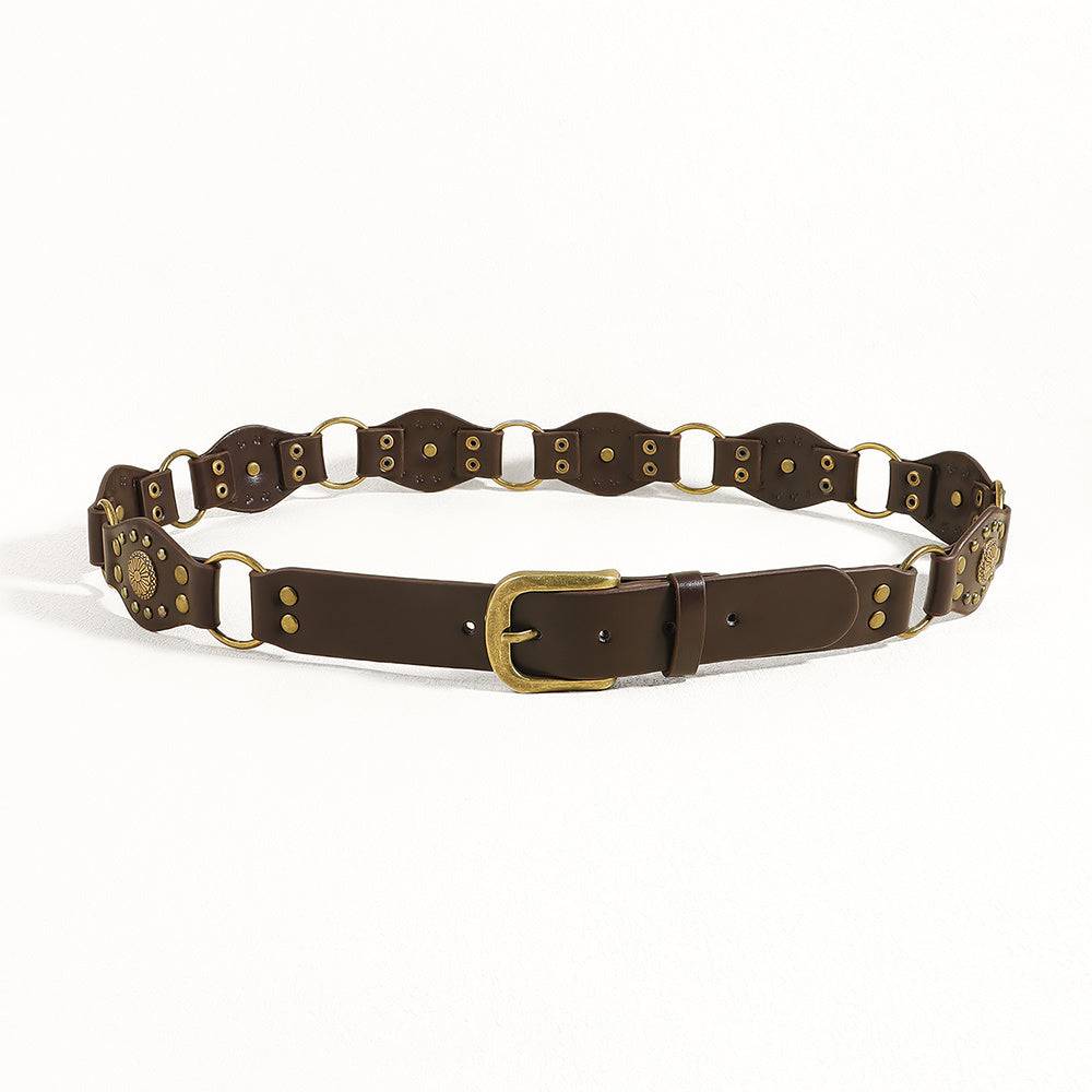 Vintage Belts For Both Men And Women With Riveted Metal Buckle Punk Hip Hop Accessories - Xmaker