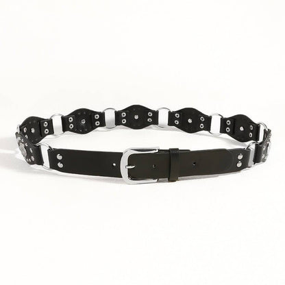 Vintage Belts For Both Men And Women With Riveted Metal Buckle Punk Hip Hop Accessories - Xmaker