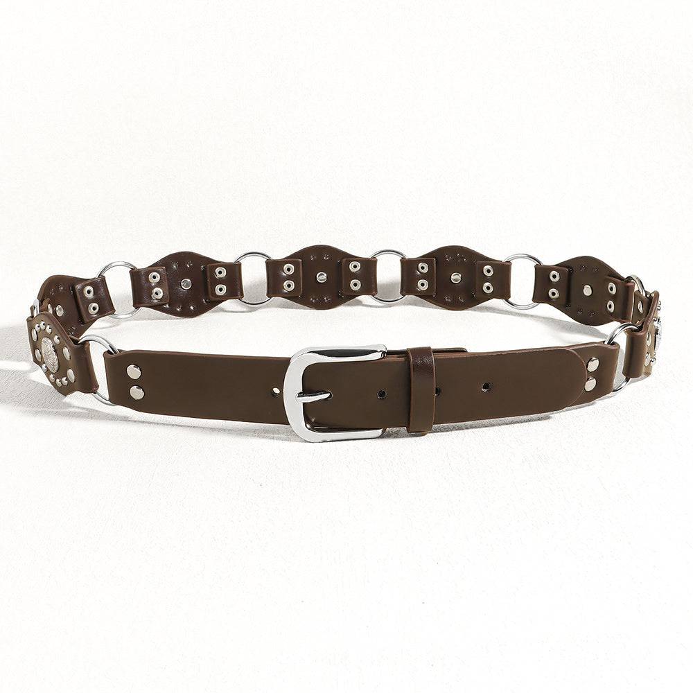 Vintage Belts For Both Men And Women With Riveted Metal Buckle Punk Hip Hop Accessories - Xmaker
