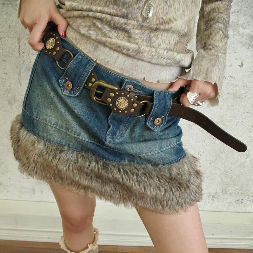 Vintage Belts For Both Men And Women With Riveted Metal Buckle Punk Hip Hop Accessories - Xmaker