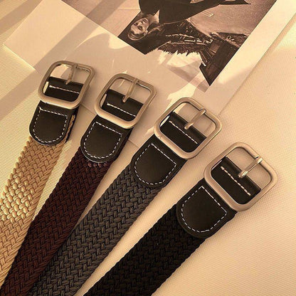 Woven Elastic Men's Belt Alloy Punch-free - Xmaker