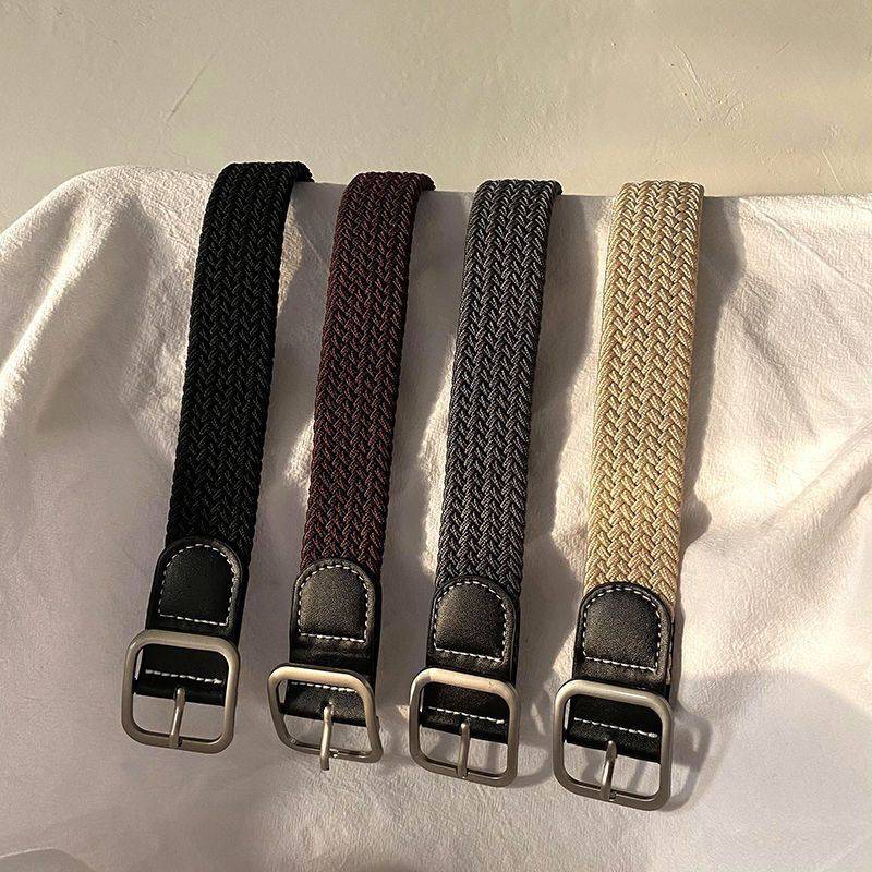 Woven Elastic Men's Belt Alloy Punch-free - Xmaker