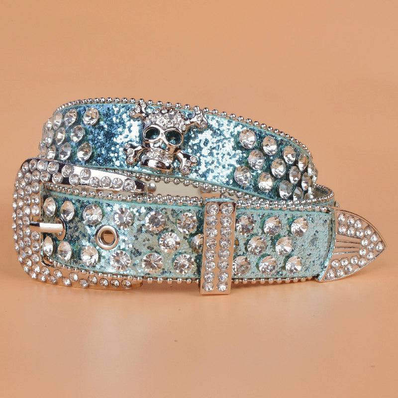 Denim Style Women's Skull Rhinestone Belt - Xmaker