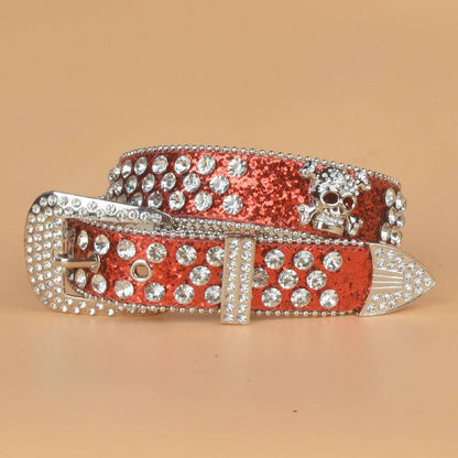 Denim Style Women's Skull Rhinestone Belt - Xmaker