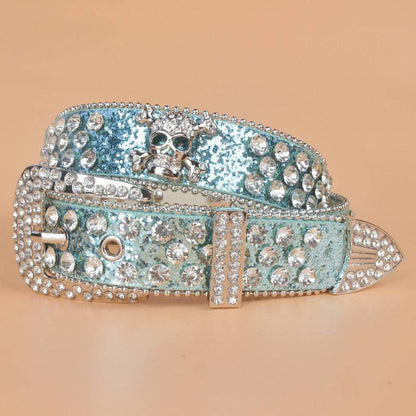 Denim Style Women's Skull Rhinestone Belt - Xmaker