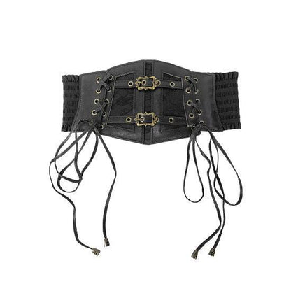 Vintage Lace Strap Elasticated Waist Width Leather Belt Women - Xmaker