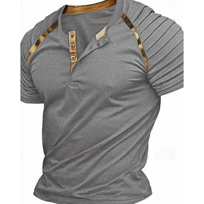 Men's Casual Henley Shirt Daily Short Sleeve - Xmaker