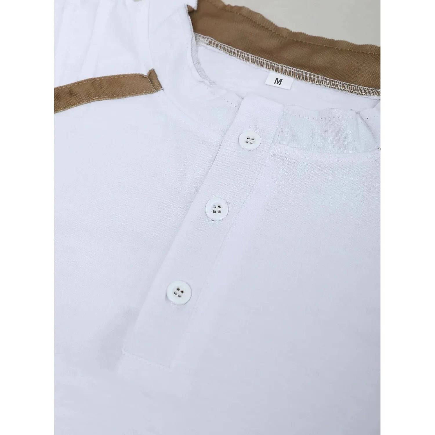 Men's Casual Henley Shirt Daily Short Sleeve - Xmaker