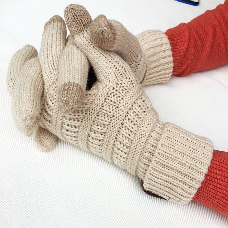 Wool Knitted Turn-over Labeling Touch Screen Gloves - Xmaker