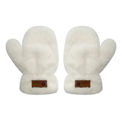 Fleece-lined Mittens Plush Warm Gloves - Xmaker