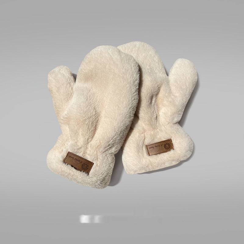 Fleece-lined Mittens Plush Warm Gloves - Xmaker