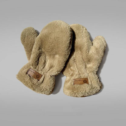 Fleece-lined Mittens Plush Warm Gloves - Xmaker