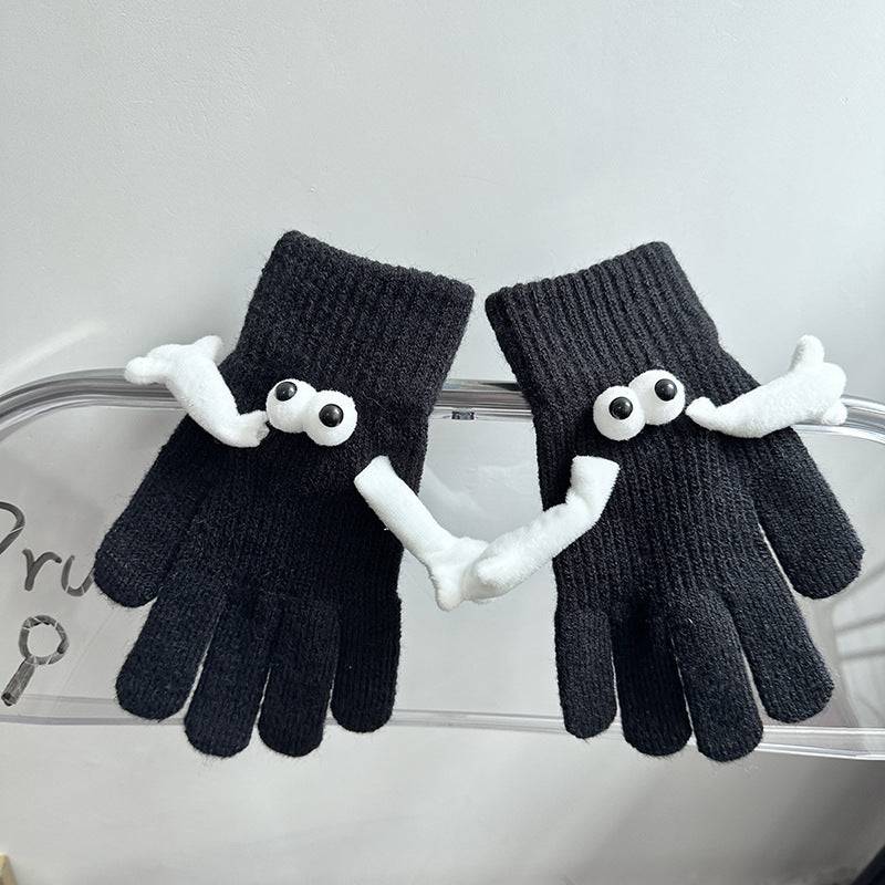 Couple Magnetic Warm Gloves Cute Doll Hand Gloves - Xmaker