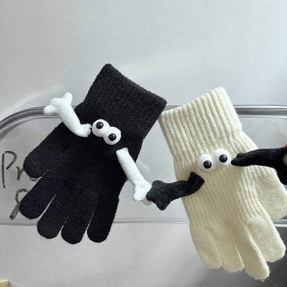 Couple Magnetic Warm Gloves Cute Doll Hand Gloves - Xmaker