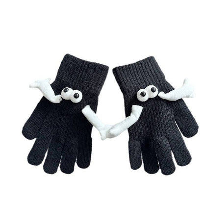 Couple Magnetic Warm Gloves Cute Doll Hand Gloves - Xmaker