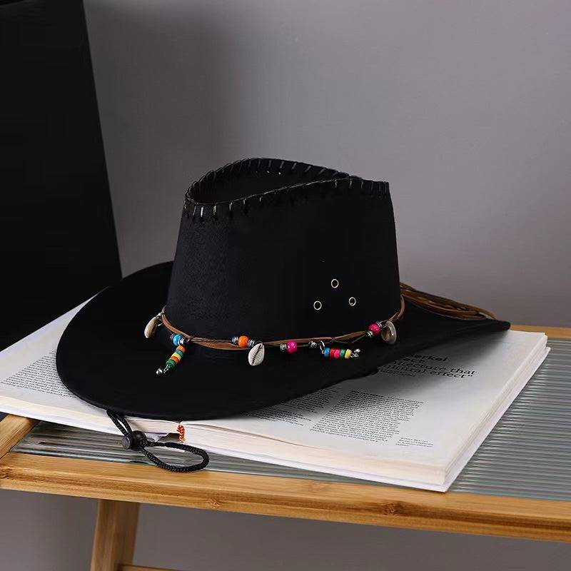 Western Cowboy Hat Men's And Women's Gem Chain Fedora Hat - Xmaker