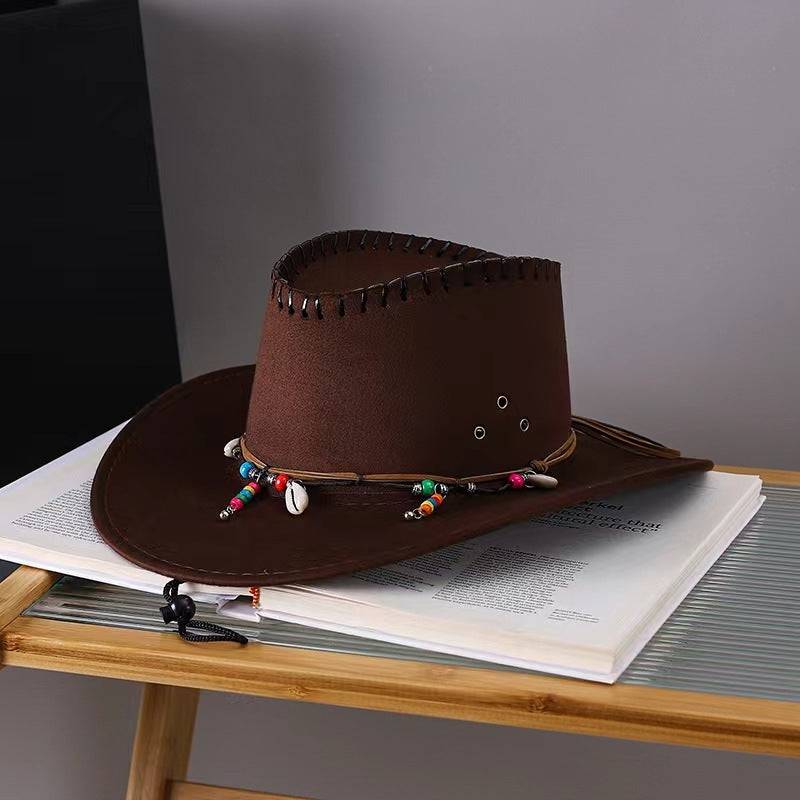 Western Cowboy Hat Men's And Women's Gem Chain Fedora Hat - Xmaker