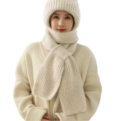 Popular Brushed And Padded Hats Scarf Double Layer Warm Wool Knitted - Xmaker