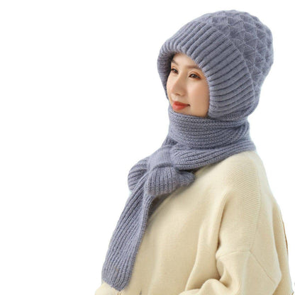 Popular Brushed And Padded Hats Scarf Double Layer Warm Wool Knitted - Xmaker