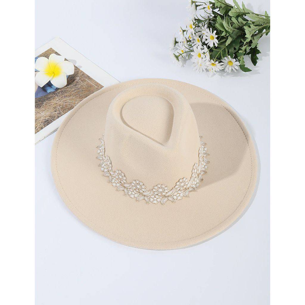 Women Broad-brimmed Lace Cowboy Hat - Xmaker