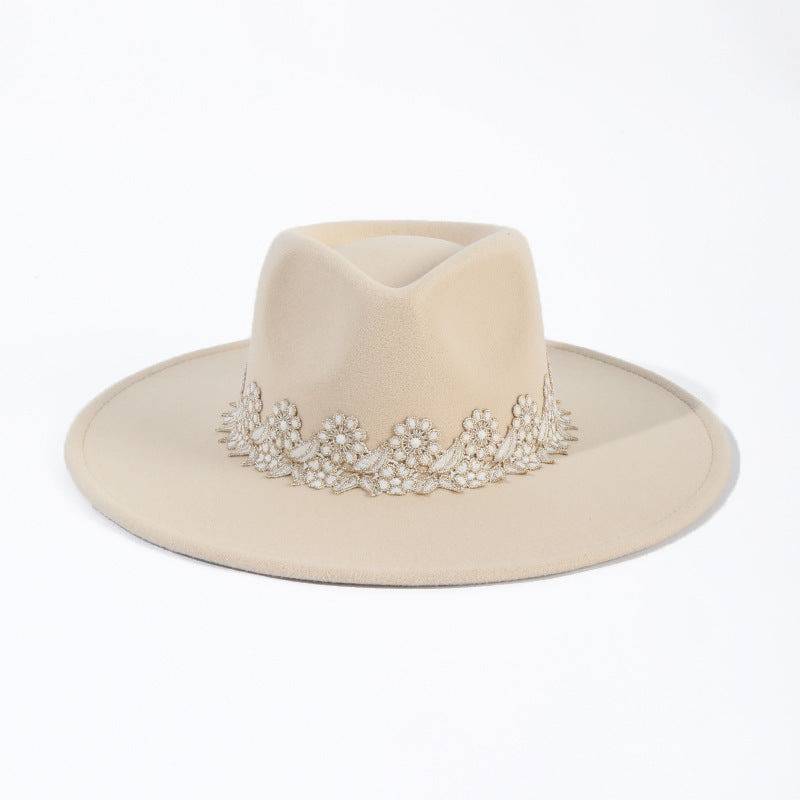  Women Broad-brimmed Lace Cowboy Hat-Xmaker