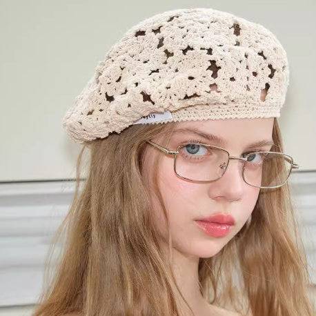 Niche Retro Handmade Hollow Beret - Xmaker