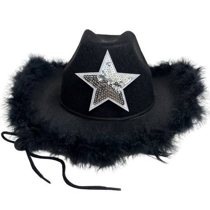 Cowboy Hat Star Shape , Black - Xmaker