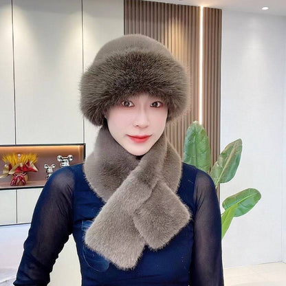 Suit Winter Scarf Mongolian Cap Plush Hat Women's Thickened - Xmaker