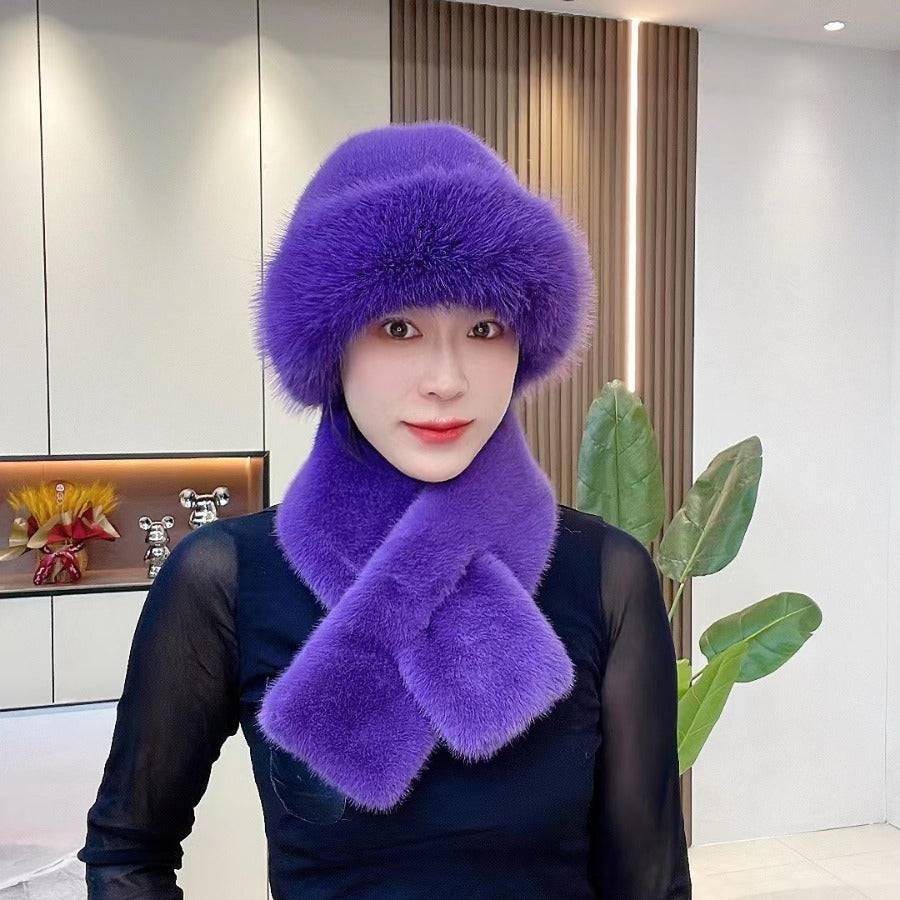 Suit Winter Scarf Mongolian Cap Plush Hat Women's Thickened - Xmaker