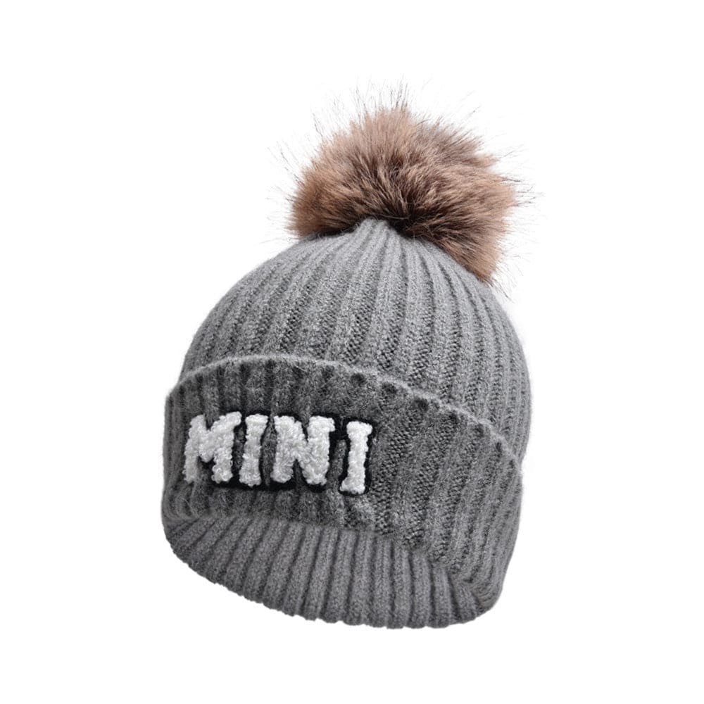 Letter MAMA Woolen Cap Outdoor Fur Ball Warm Hat - Xmaker